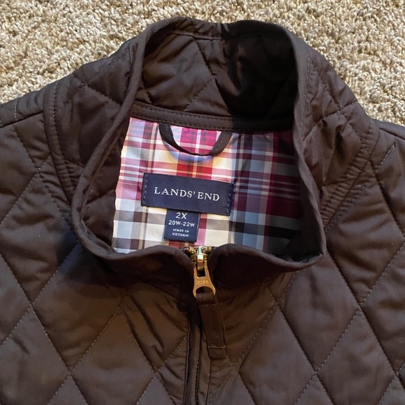 Lands End Women’s Brown Quilted Vest 2x - Picture 14 of 16